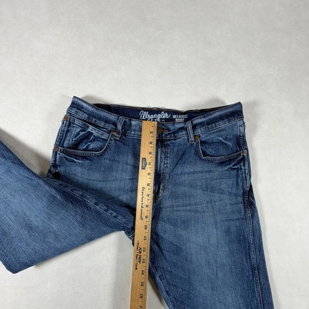 Wrangler Retro Relaxed Bootcut Jeans Mens 34x30 Blue Medium Wash Western